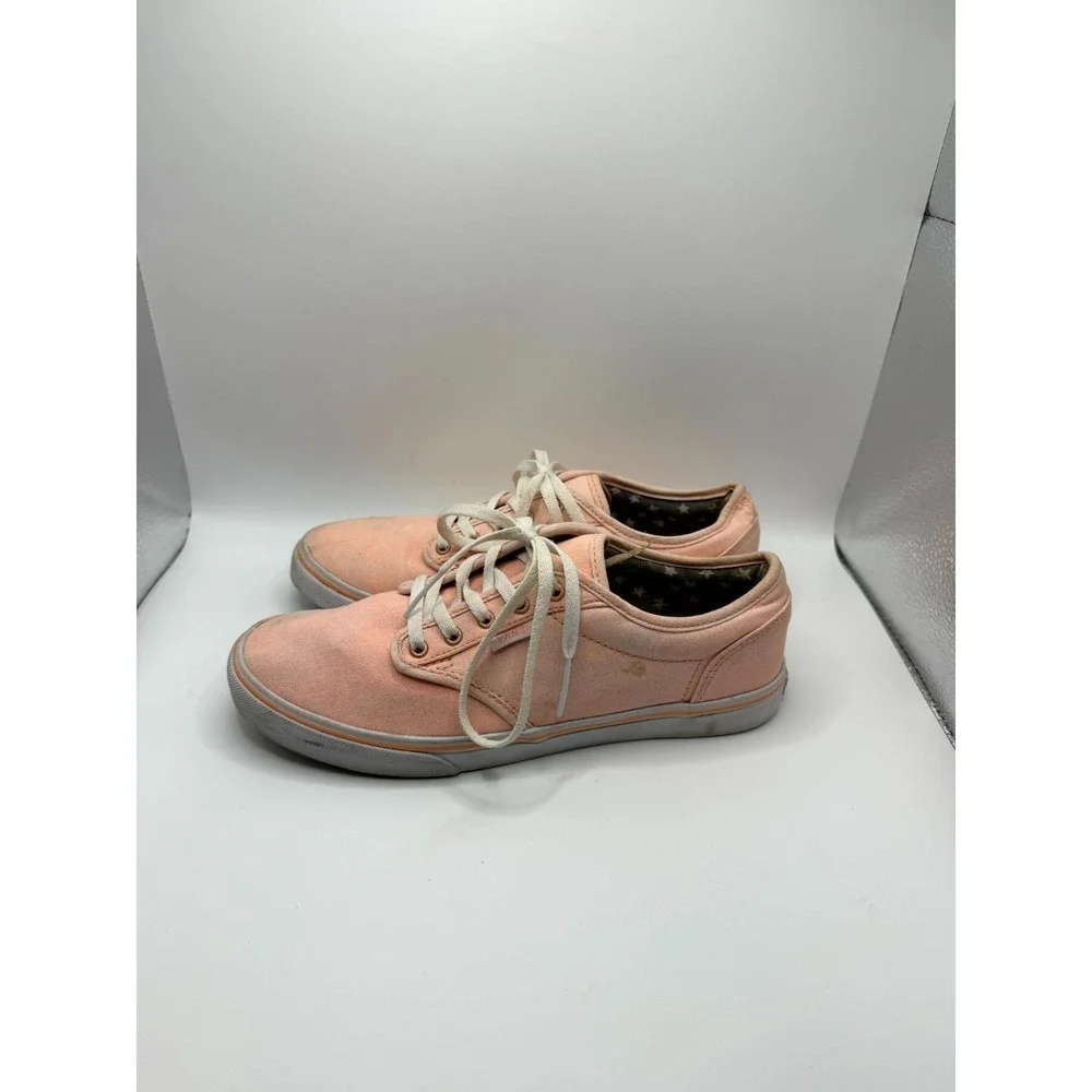 Vans‎ Atwood Womens 7 Sneakers Peach Canvas Low Top Lace Up Skateboard Shoes